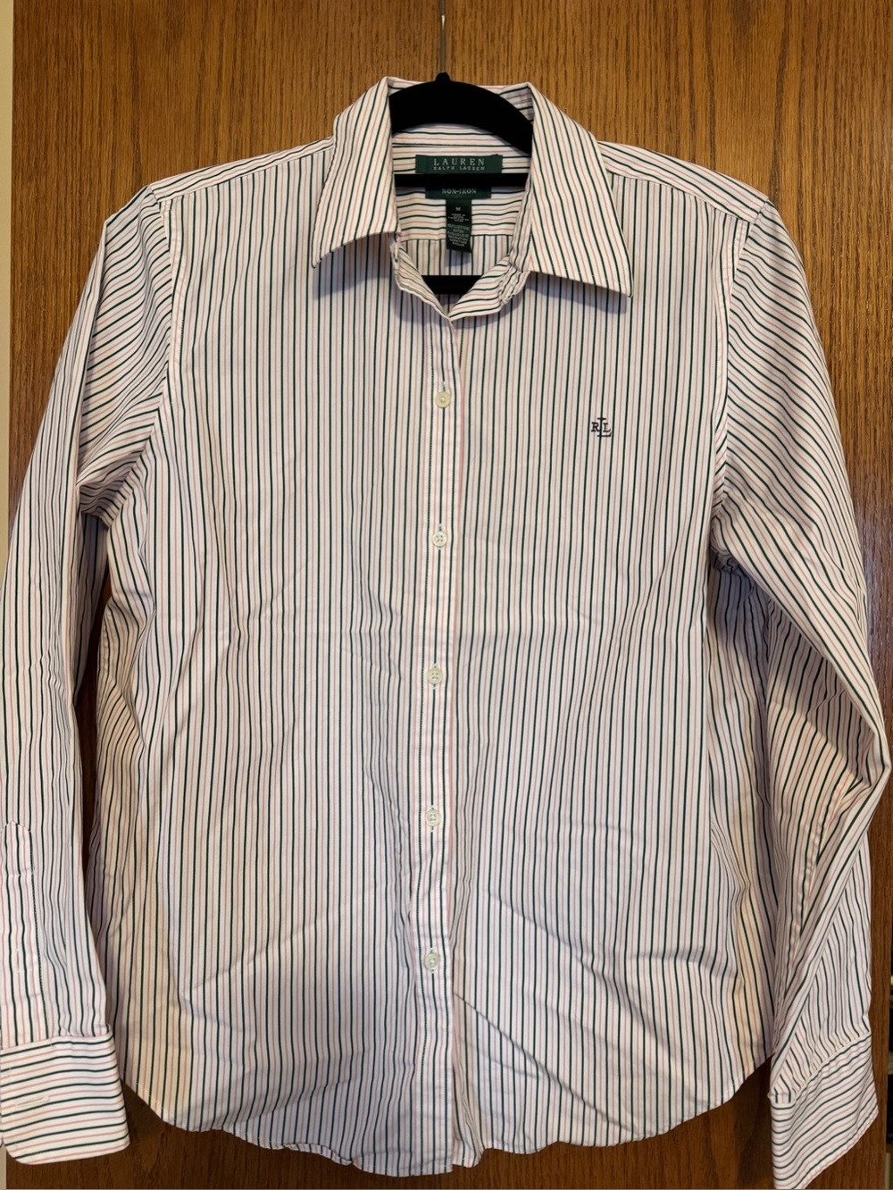 Ralph Lauren Pink & Black Striped Button-Down Shirt